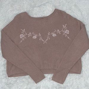 Kendall & Kylie Floral Sweater Crop
